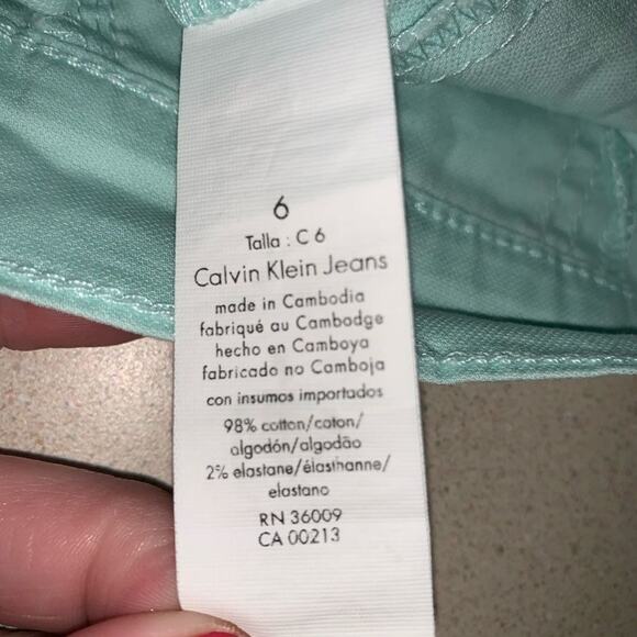 Calvin Klein Jeans Mint Green Shorts Sz 6 EUC - Picture 3 of 4